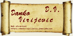 Danko Virijević vizit kartica